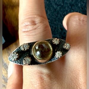 Bora Yasar lemon citrine brutalist ring